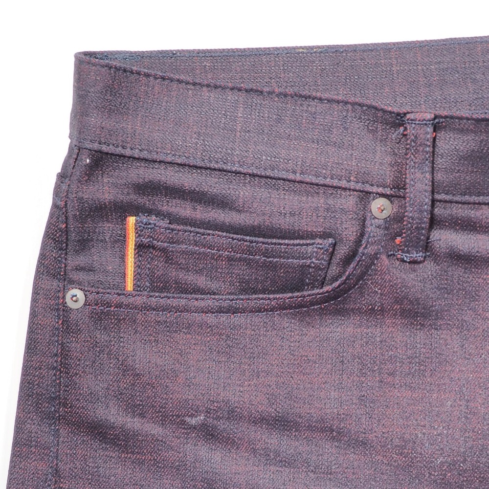 Slim Men's Jeans in Dark Charcoal with Red Selvedge Detail - Picture 5 of 16